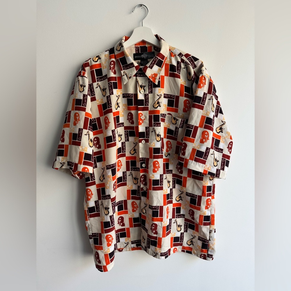 South Pole Orange and Cream Graphic Shirt